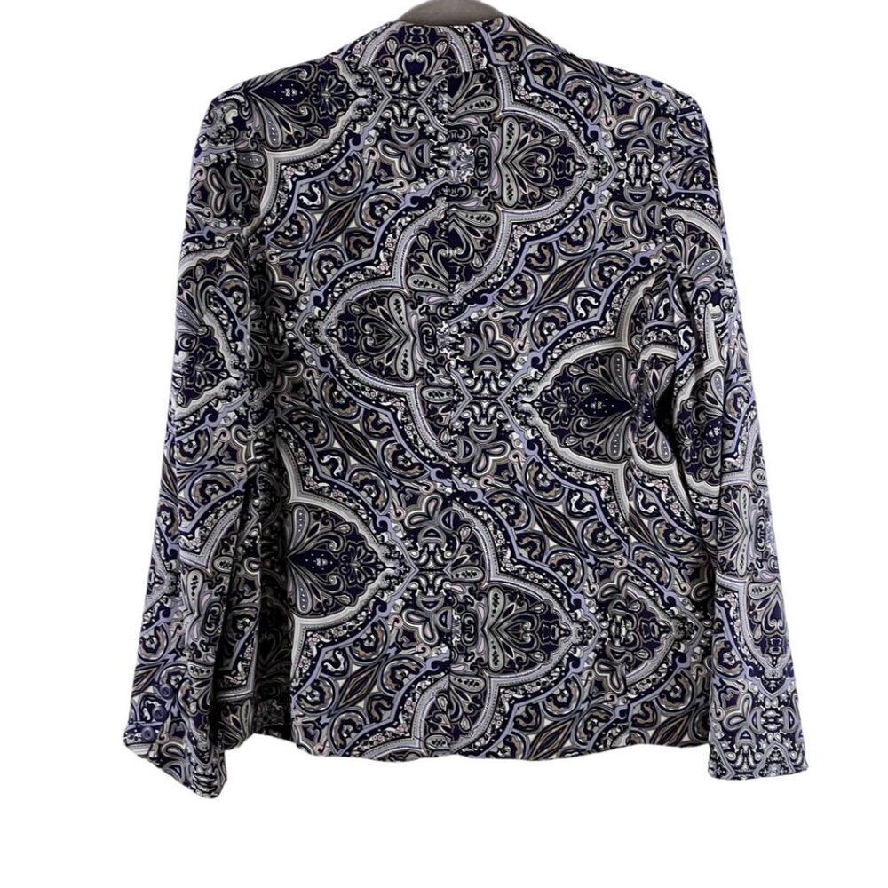 Chico's Purple Paisley Open-Front Blazer Jacket - Picture 4 of 16